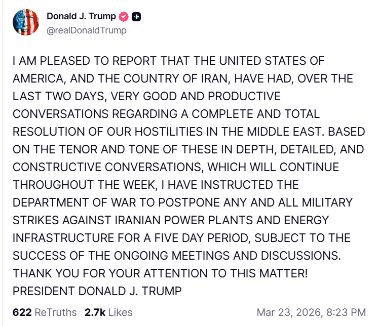 도널드 트럼프 미국대통령 트루스소셜 캡처