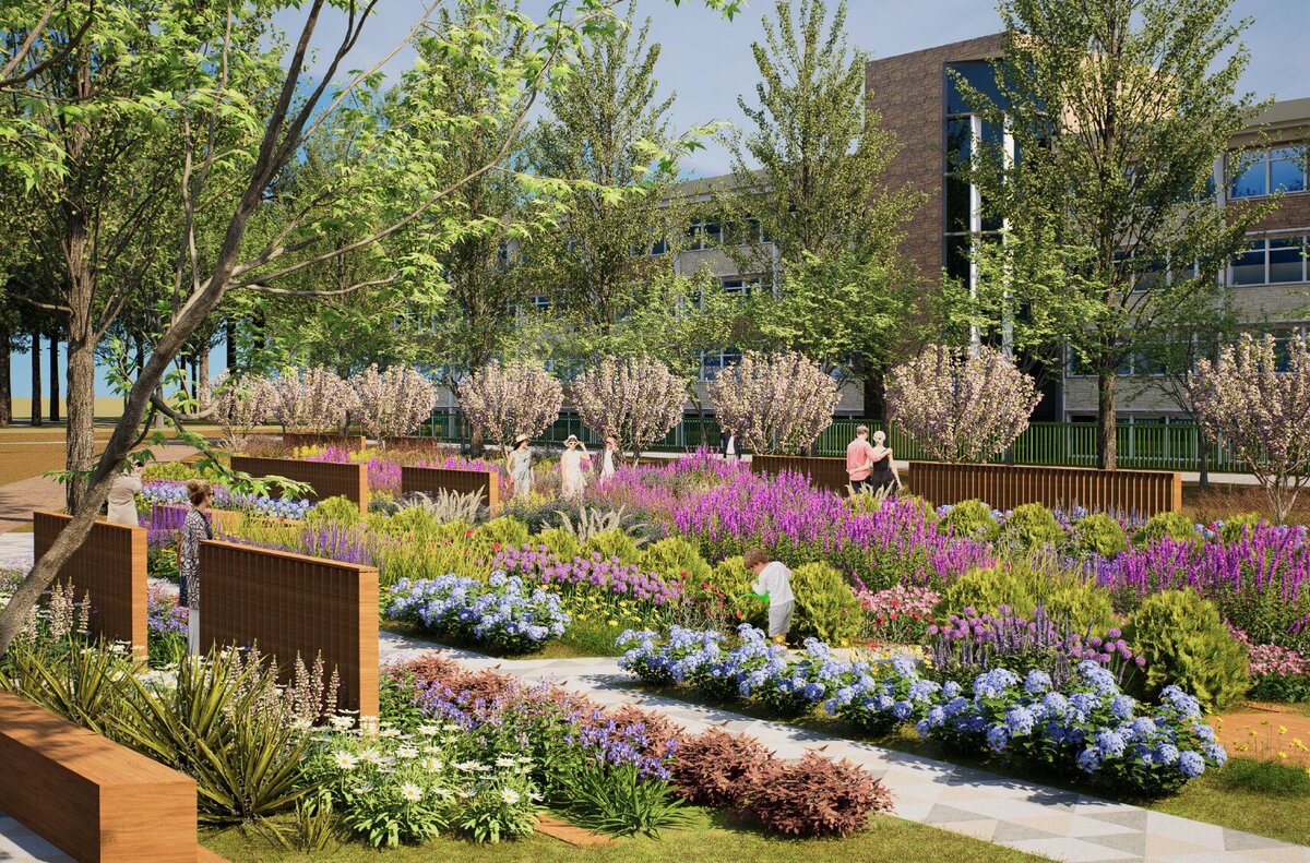 서울시 성동구 성수동에 위치한 서울숲에 조성 예정인 현대백화점의 그린프렌즈 가든 조감도. 현대백화점 제공