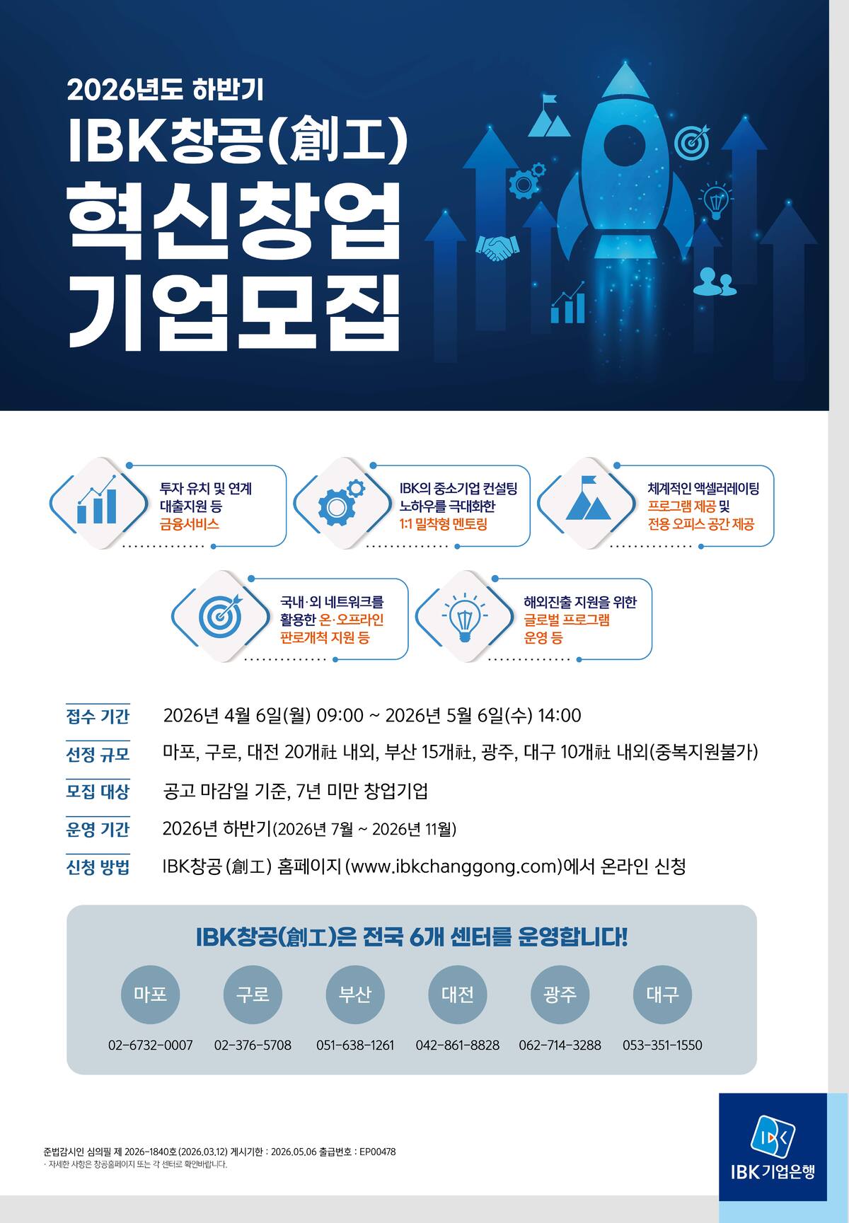 IBK기업은행은 창업육성 플랫폼 ‘IBK창공(創工)’의 하반기 혁신창업기업 모집을 시작했다. 기업은행 제공