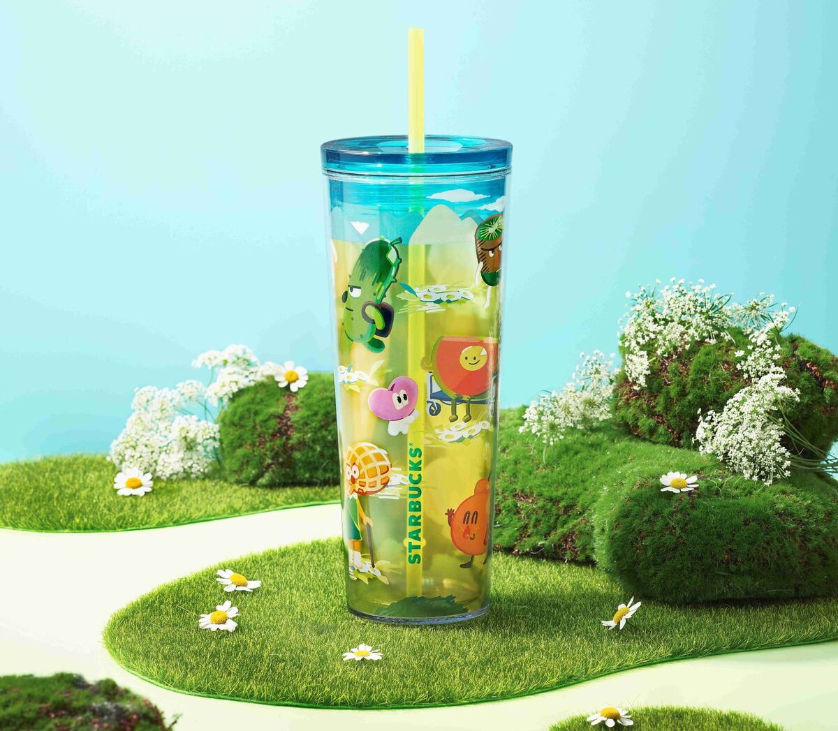 대상 수상작이자 정안나 작가의 ‘어떤 색이나 어떤 모양이나 괜찮아’를 기반으로 디자인된&nbsp;커뮤니티 하모니 플레어 콜드컵. 스타벅스 코리아 제공