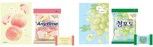 롯데웰푸드와 출판사 부티크가 협업한 시집 감성 패키지의 캔디 2종 제품 사진. 롯데웰푸드 제공