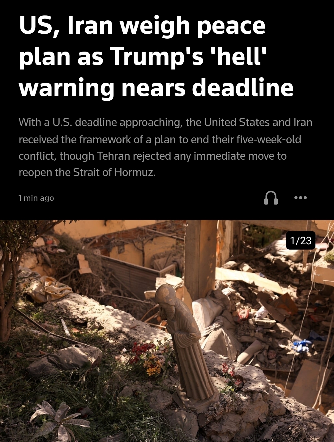 美·이란 '45일 휴전후 종전합의' 2단계 중재안 수령 <로이터>