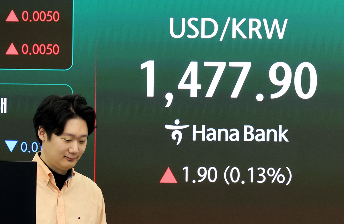 23일 오전 서울 외환시장에서 원·달러 환율은 전 거래일 주간거래 종가(1476.0원)보다 2.0원 상승한 1478.0원에 출발했다. 뉴시스