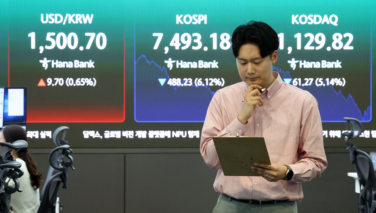 코스피, 8000 찍고 6% 넘게 급락…극도의 변동성 보여