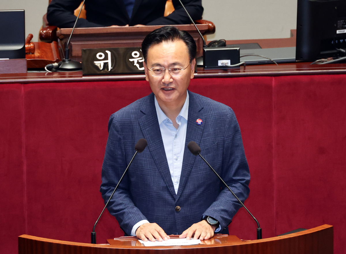 국회 예결위 국민의힘 간사인 유상범 의원이 24일 여의도 국회에서 예산결산특별위원회 제2차 전체회의에서 발언하고 있다. 뉴시스