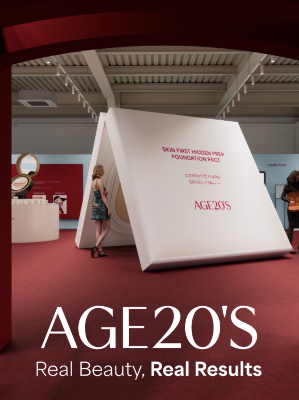 애경산업의 스킨 퍼스트 메이크업 브랜드 AGE20’S가 브랜드 철학을 담은 팝업스토어 ‘THE AGE20’S HOUSE’를 선보인다. AGE20’S·레페리 제공