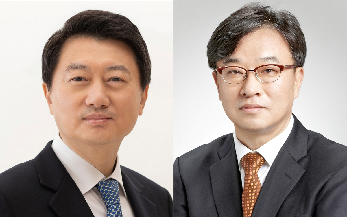 장호진 현대지에프홀딩스 대표이사 부회장(왼쪽)과 박홍진 현대그린푸드 대표이사 부회장. 현대백화점그룹 제공
