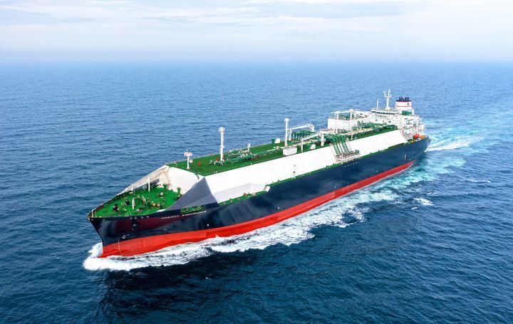 HD현대삼호에서 건조해 2024년 인도한 17만4000입방미터(㎥)급 액화천연가스(LNG) 운반선의 시운전 모습. HD한국조선해양 제공
